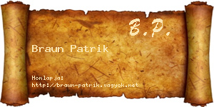 Braun Patrik névjegykártya